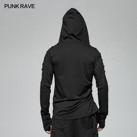 Dark Punk Hooded Thin Asymmetry Sweatshirt für Männer