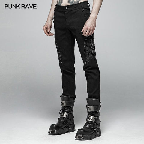 Männer Punk Wassergewaschene elastische Hose