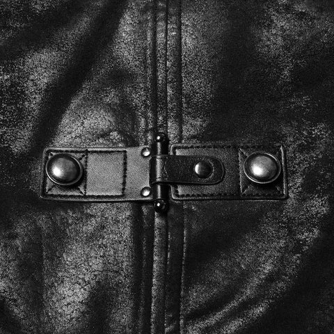 Punk Armor Long Vest Coat Mit PU Lederschnalle
