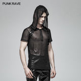 Punk-Perspektive Kapuzen-Tüll-T-Shirt