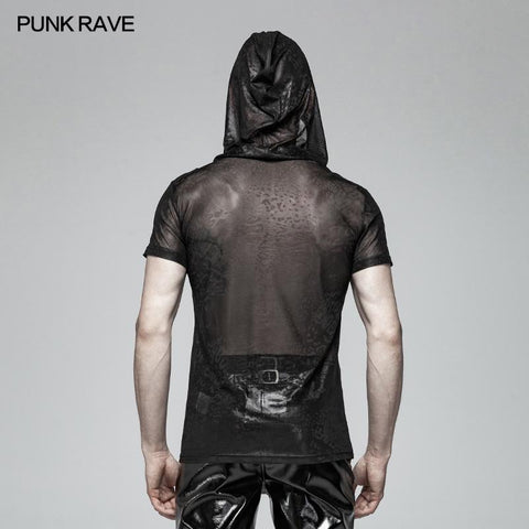 Punk-Perspektive Kapuzen-Tüll-T-Shirt