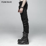 Herren Punk Vintage Hose mit abnehmbarer Persönlichkeit Abdeckung