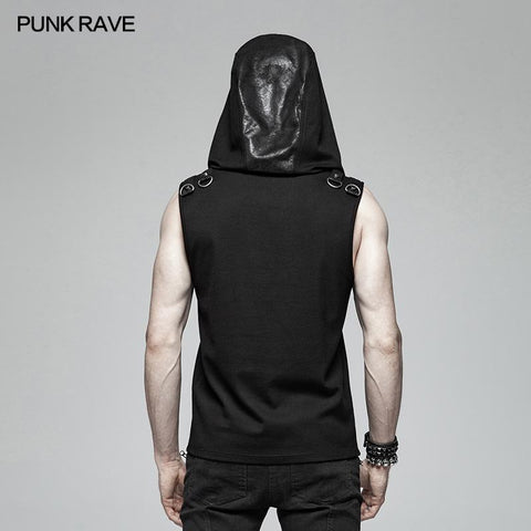 Dark Punk Men Ärmellose T-Shirt Kapuzenweste