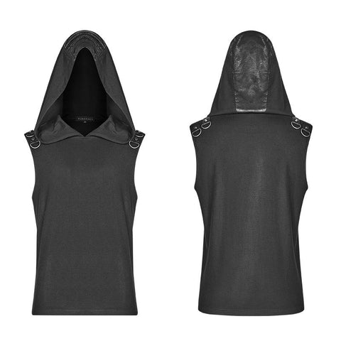 Dark Punk Men Ärmellose T-Shirt Kapuzenweste