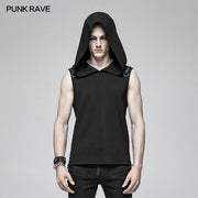 Dark Punk Men Ärmellose T-Shirt Kapuzenweste