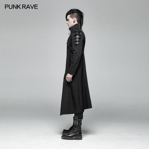 Männer Dark Punk Armor Jacket Langer hübscher Mantel
