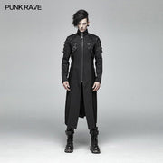 Männer Dark Punk Armor Jacket Langer hübscher Mantel