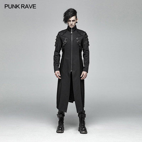 Männer Dark Punk Armor Jacket Langer hübscher Mantel
