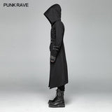 Männer Punk Hooded Jacket Long Coat