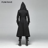 Männer Punk Hooded Jacket Long Coat