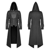 Männer Punk Hooded Jacket Long Coat