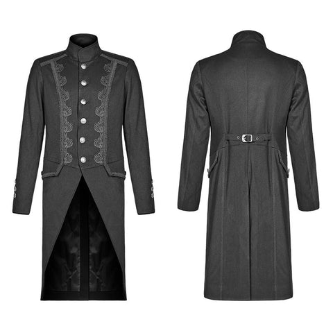 Herren Gothic Stehkragen Mittellanger Mantel