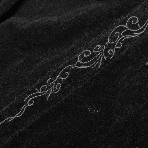 Gothic Lace Langarm Flocking Shirt für Männer