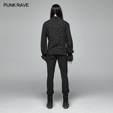 Men Decadent Gothic Printed Langarmhemd