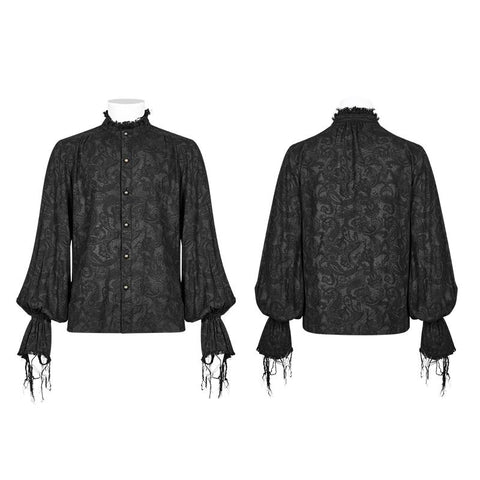 Men Decadent Gothic Printed Langarmhemd
