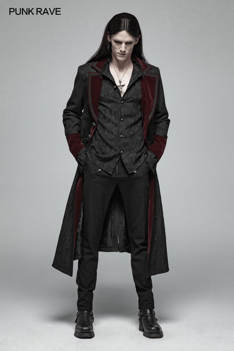 Men Decadent Gothic Printed Langarmhemd