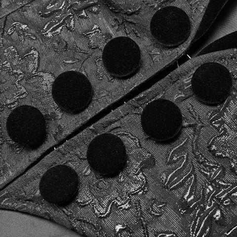 Gotische mittellange Jacquardjacke mit Schnürung und Rücken