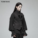 Wunderschöne Vintage Gothic Jacquard Weste mit V-Ausschnitt