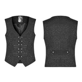 Wunderschöne Vintage Gothic Jacquard Weste mit V-Ausschnitt