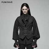 Wunderschöne Vintage Gothic Jacquard Weste mit V-Ausschnitt
