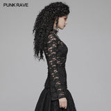 Sexy Perspektive Spitze Gothic T-Shirt für Frauen