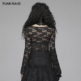 Sexy Perspektive Spitze Gothic T-Shirt für Frauen