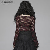 Sexy Perspektive Spitze Gothic T-Shirt für Frauen