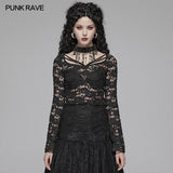 Sexy Perspektive Spitze Gothic T-Shirt für Frauen