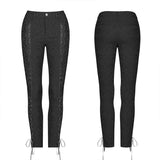 Gothic Damen Jacquard Lange Hose Mit Kreuz Seiten