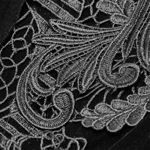 Gothic Weft Langarm Stehkragen Samt Kurzmantel für Frauen