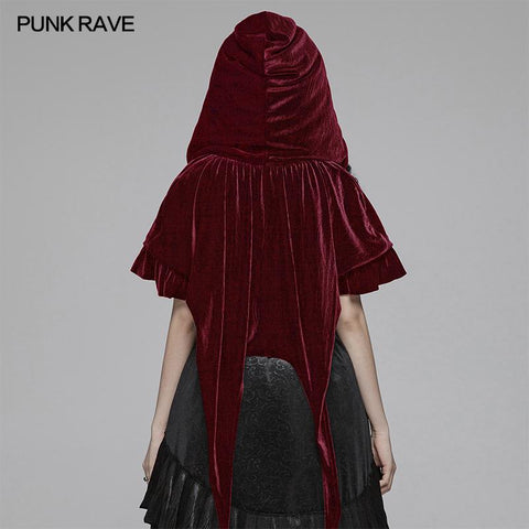 Lolita Velvet Short Hooded Loose Cloak mit niedlichen wolligen Bällen
