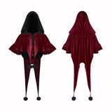 Lolita Velvet Short Hooded Loose Cloak mit niedlichen wolligen Bällen