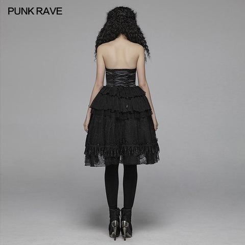 Lolita Sweetheart Neck Rüschen Unregelmäßiges Spitzenkleid