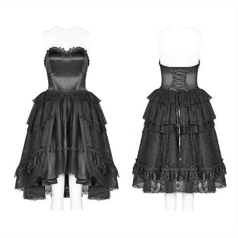 Lolita Sweetheart Neck Rüschen Unregelmäßiges Spitzenkleid