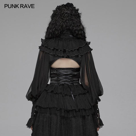 Lolita Big Puff Sleeve Stehkragen Langarm Bluse