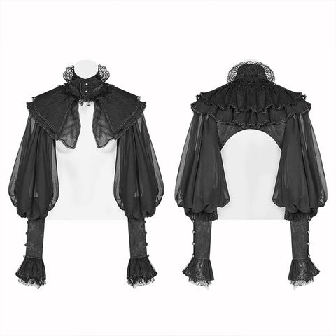 Lolita Big Puff Sleeve Stehkragen Langarm Bluse