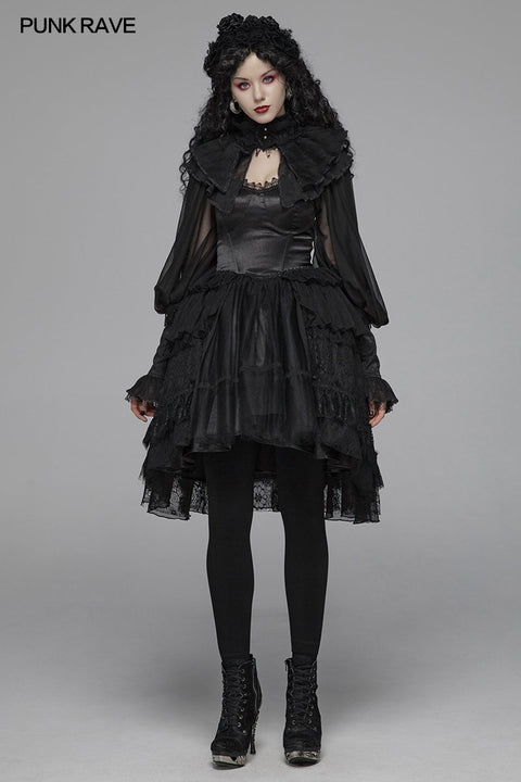 Lolita Big Puff Sleeve Stehkragen Langarm Bluse