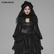 Lolita Big Puff Sleeve Stehkragen Langarm Bluse