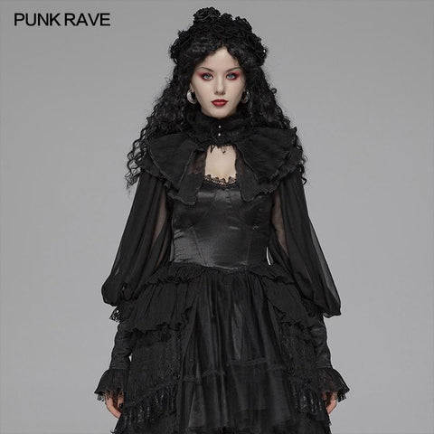 Lolita Big Puff Sleeve Stehkragen Langarm Bluse