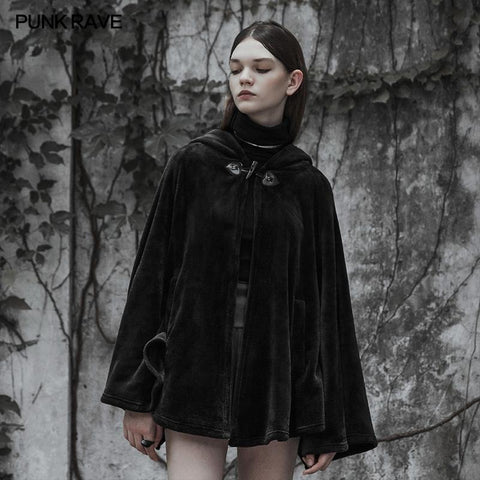 Bestickte Umhangjacke aus dunklem Samt mit Monddesign