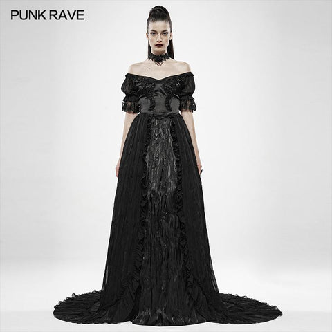 Schulterfreies schwarzes Federkleid