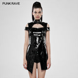 Punk flammendes Lacklederkleid