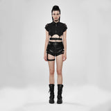 Dark Girl Hollow-out Metall Reißverschluss Shirt