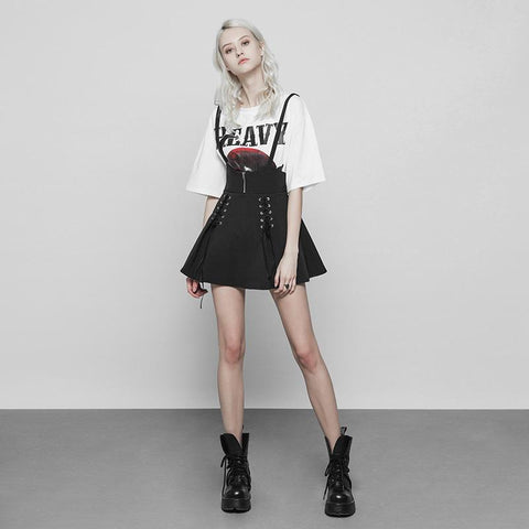 Klassischer Riemenrock Punk Zipper Bandage Strapsrock für Frauen