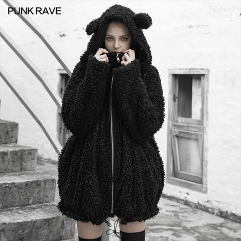 Lose schulterfreie Freizeitjacke (mit Hut)