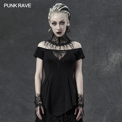 Gothic Spinne Horizontalhals T-Shirt