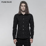 Elastisches Jacquard Punk Langarmhemd
