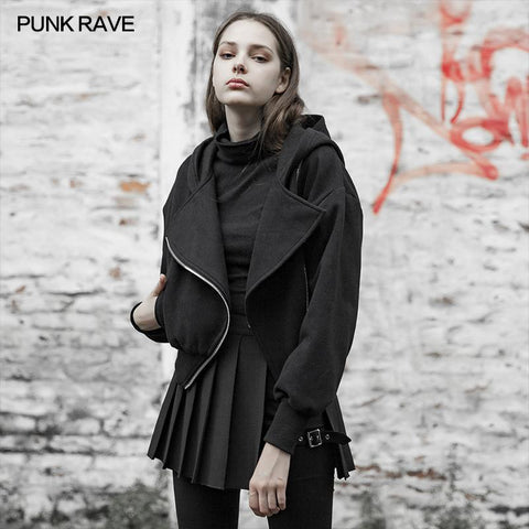 Mit Hoodie bestickte Strickjacke