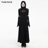 Gotisches rotäugiges, mit Spinnen besticktes Kleid