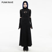 Gotisches rotäugiges, mit Spinnen besticktes Kleid